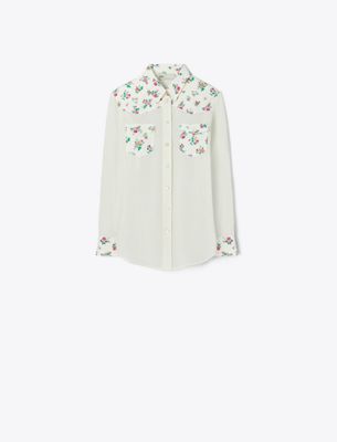 Tory Burch Linen Shirt In White