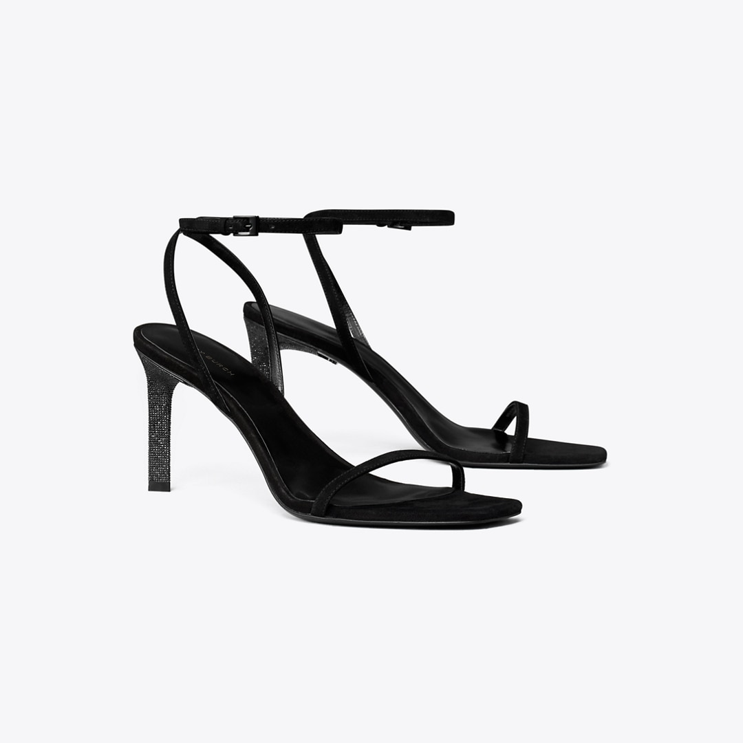 Tory Burch Pavé Heeled Sandal In Black