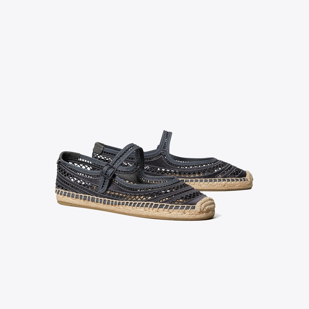 Tory Burch Open Weave Mary Jane Espadrilles Bluestone In Multi
