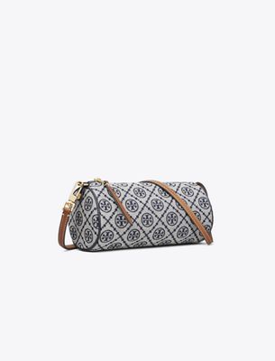 Tory Burch T Monogram Cylinder Bag In Blue