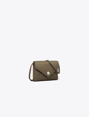 Tory Burch Card Case Lanyard In Brown