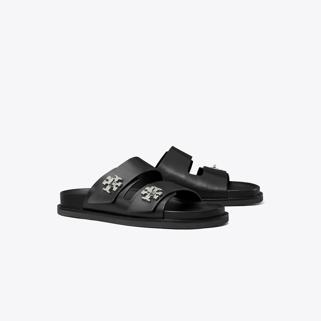 Tory Burch Turnlock Sport Slide In Black