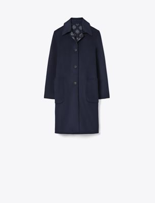 Tory Burch T Monogram Jacquard Wool Coat