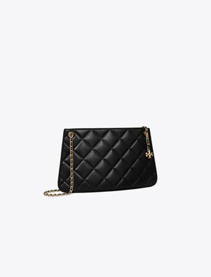 Tory Burch Fleming Quilted Shoulder Bag In Black