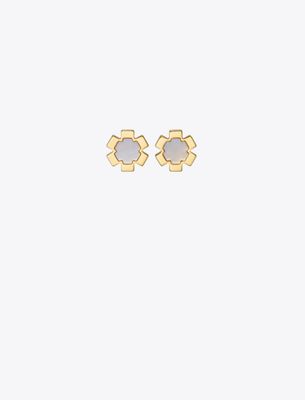 Tory Burch Mother-of-pearl Flower Stud Earrings