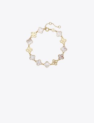 Tory Burch Kira Clover Bracelet In Gold