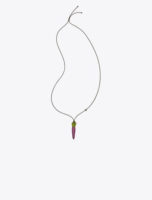 Tory Burch Curiosity Carrot Pendant Necklace In Multi