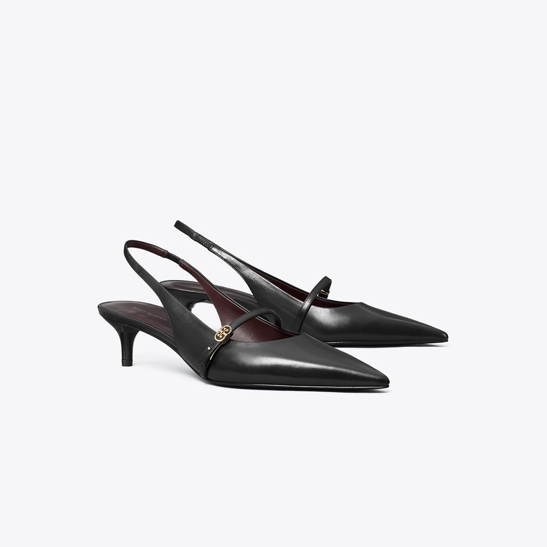 Tory Burch Double T Buckle Mary Jane Slingback In Black