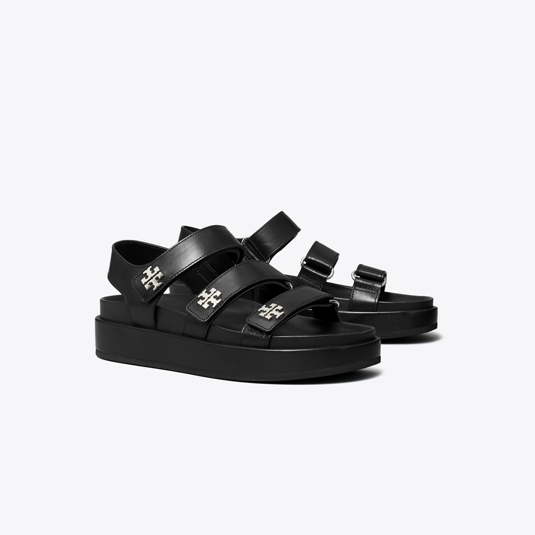 Tory Burch Kira Slingback Platform Sport Sandal In Black