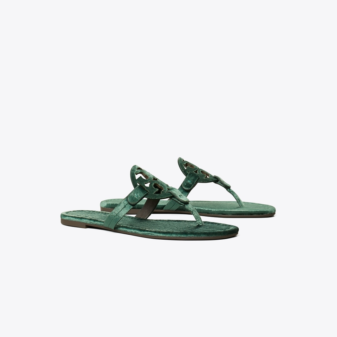 Tory Burch Miller Velvet Sandal In Green