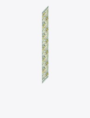 Tory Burch Dream Paisley Silk Ribbon Tie In Green