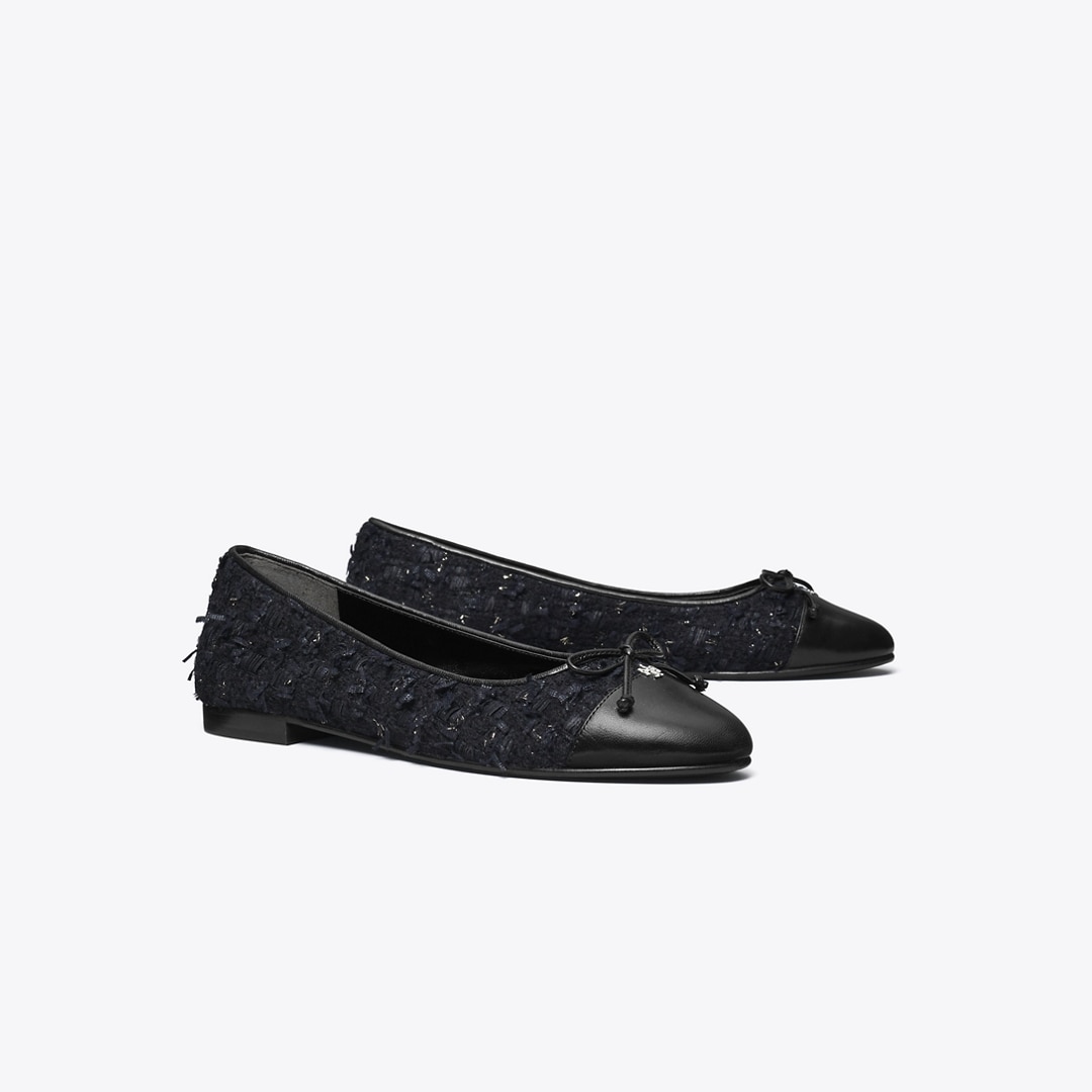 Tory Burch Cap-toe Ballet In Black