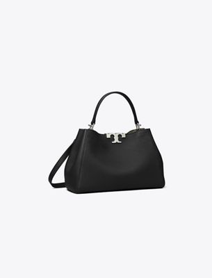 Tory Burch Medium Eleanor Soft Satchel In Black