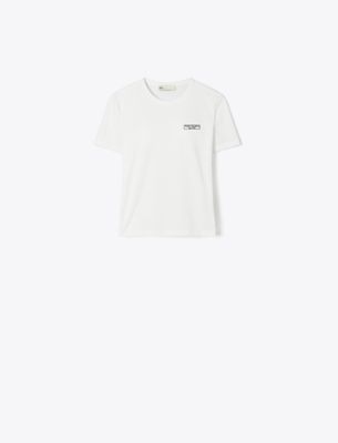 Tory Burch Logo Patch T-shirt In White