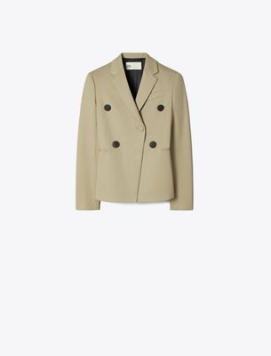 Tory Burch Wool Blend Blazer In Neutral