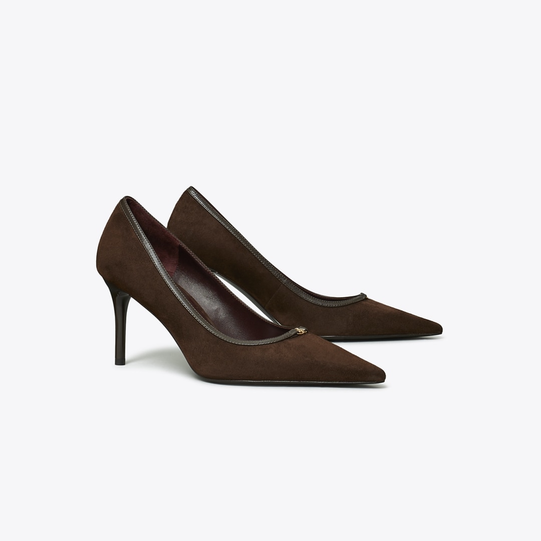 Tory Burch Double T Buckle Pump In Brown
