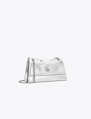 Mini Kira Schultertasche in Metallic mit Drehverschluss