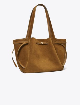 Tory Burch Romy Suede Tote In Brown