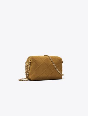 Tory Burch Fleming Suede Soft Crossbody Bag In Brown