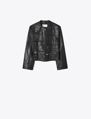 Tory Burch Handbag Leather Jacket In Black