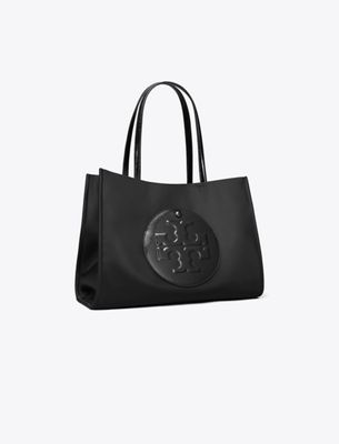 Tory Burch Small Ella Patent Tote In Black