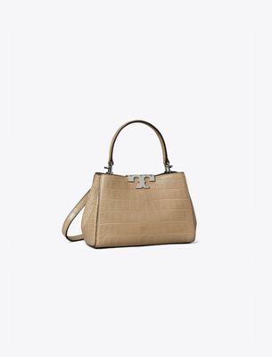Weiche Mini Eleanor Henkeltasche mit Krokoprägung
