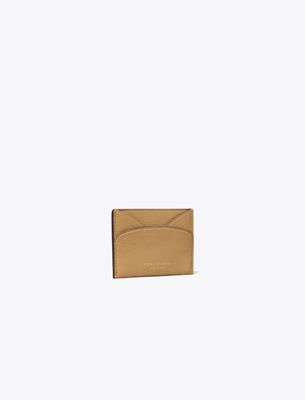Tory Burch Romy Flat Card Case In Brown