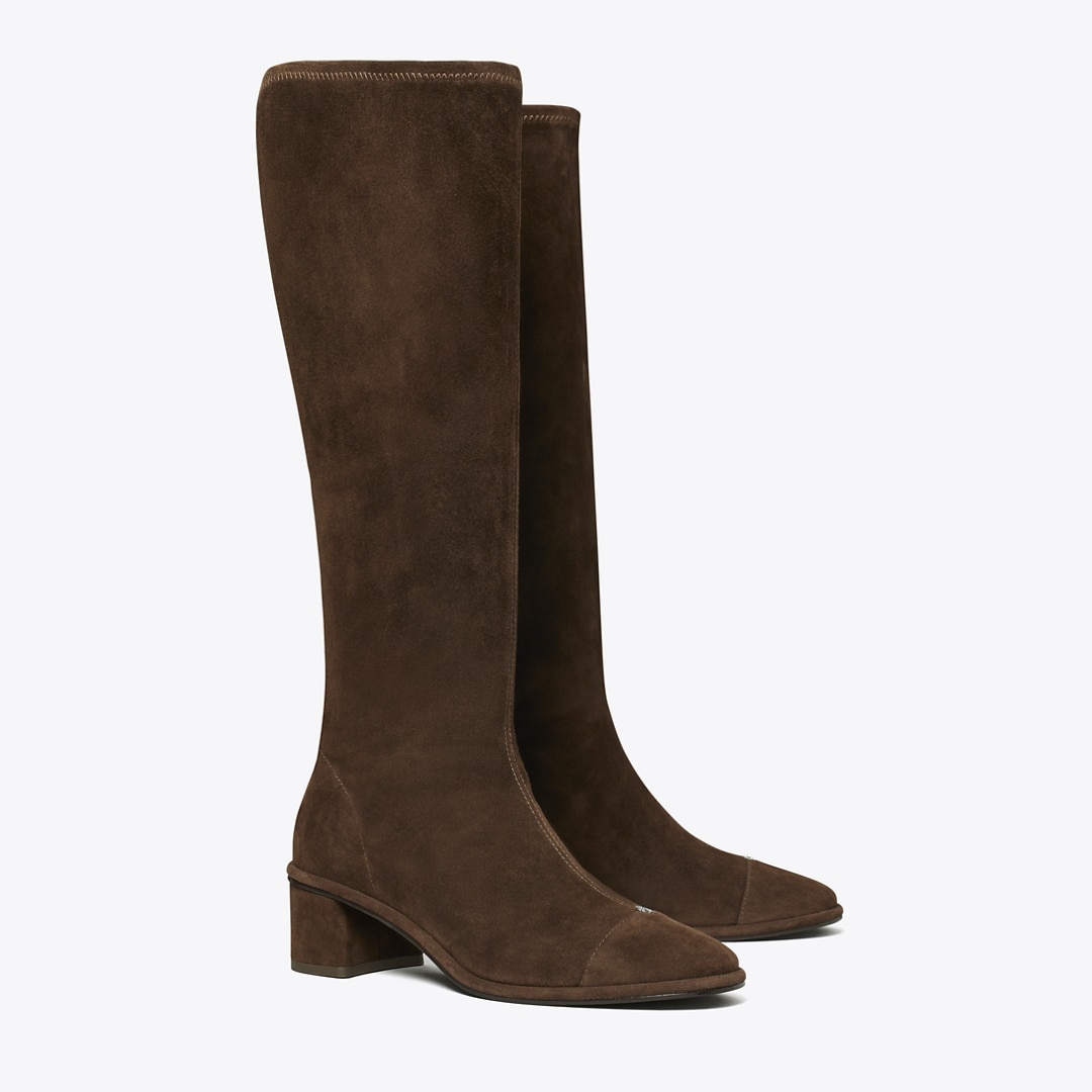 Tory Burch Cap-toe Knee-high Boot In Brown