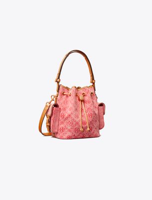 Tory Burch T Monogram Denim Bucket Bag