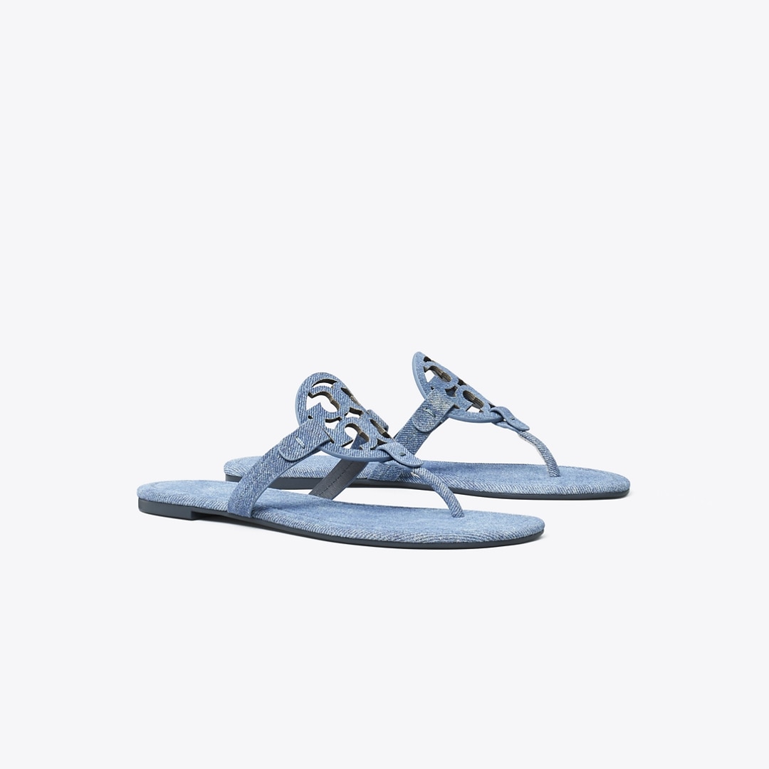 Tory Burch Miller Suede Sandal In Blue
