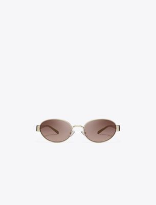 Tory Burch Miller Metal Oval Sunglasses In Gold
