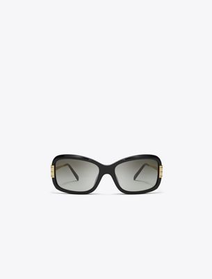 Tory Burch Eleanor Rectangle Sunglasses In Brown