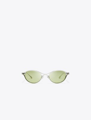 Tory Burch Deco Runway Sunglasses In Metallic