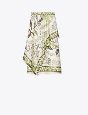 Tory Burch Silk Scarf Wrap Skirt