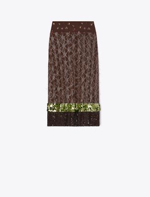 Tory Burch Embellished Lace Skirt