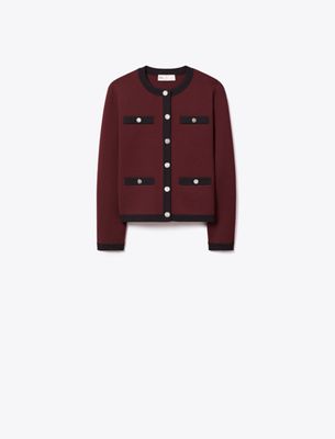 Tory Burch Kendra Wool Cardigan In Multi