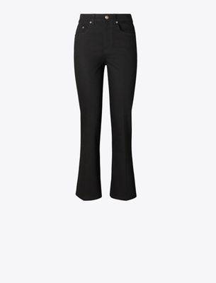 Tory Burch Cropped Flare Jean In Black