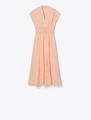 Tory Burch V-Neck Linen Dress