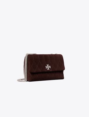 Kleine, gesteppte Kira Schultertasche aus Wildleder