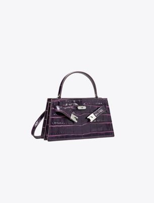 Geprägte Mini Lee Radziwill Tasche mit Tragegriff oben