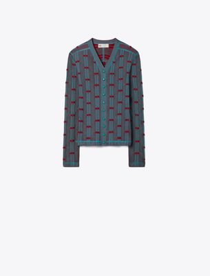 Tory Burch Ribbed Viscose Cardigan