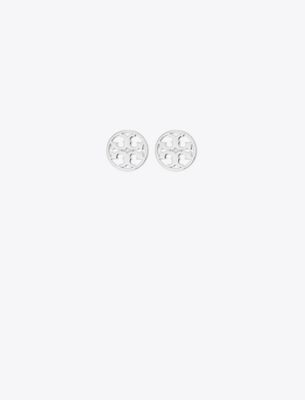 Tory Burch Miller Stud Earrings In Silver