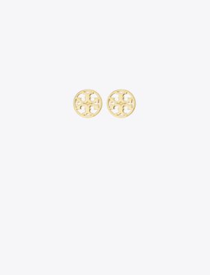 Tory Burch Miller Stud Earrings In Brown