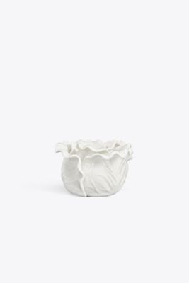 Tory Burch Lettuce Ware Candle Holder, Set Of 2 In White