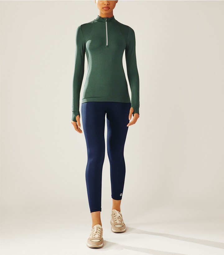 Seamless Quarter-Zip Pullover: Women's Designer Tops | Tory Sport