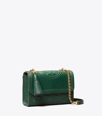 tory burch green fur bag