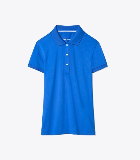 Tory Sport Tech Pique Polo In Surf Blue