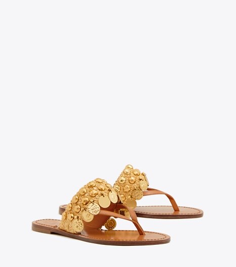 tory burch patos metallic disk gladiator sandal