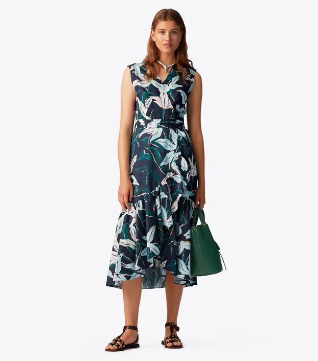 tory burch overprinted wrap dress