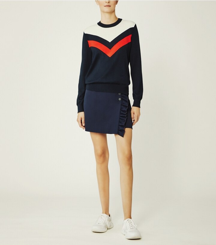 Performance Cashmere Chevron Sweater: Women's Designer Sweaters | Tory Sport